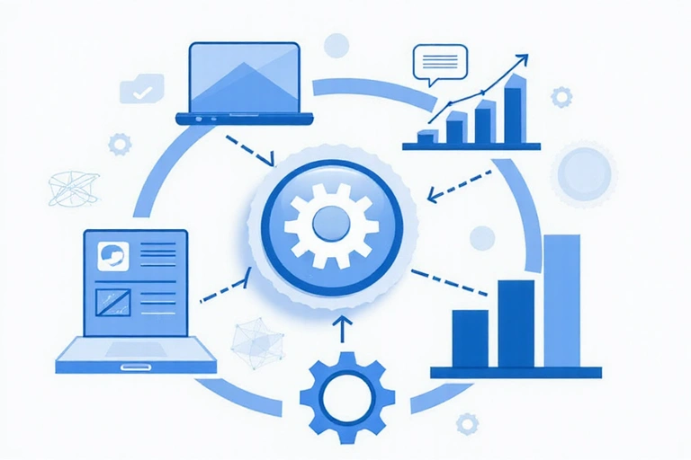 Illustration de l'utilisation des données pour l'amélioration des services, la communication et l'analyse