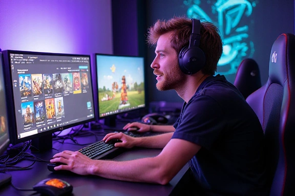 Image d'un gamer PC enthousiaste