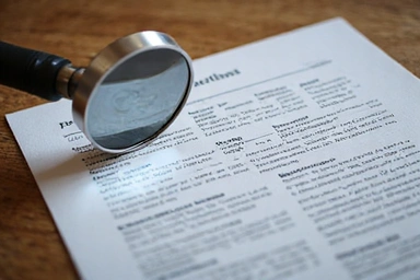 Illustration de la transparence avec une loupe sur un document clair