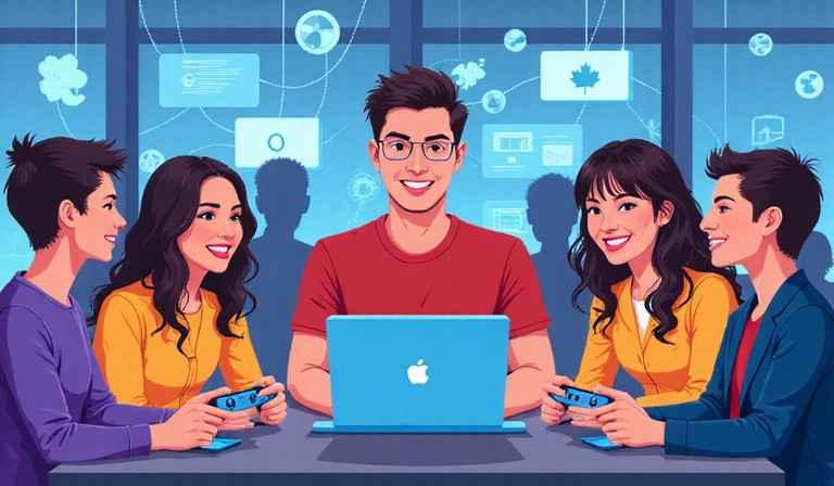 Illustration d'une communauté de joueurs connectés et engagés